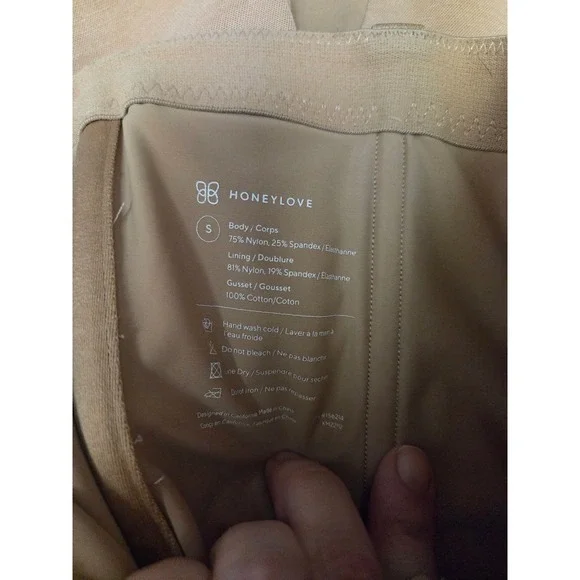 HONEYLOVE Sculpting High Waisted Short Body Shaper Compression Tan Size S - Picture 4 of 6